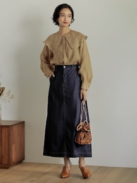 「アイテム（パンプス、イエロー系）」を使った、reedit_officialさん（レディース・162cm）の夏コーディネート