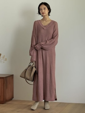 「透かし編みニット」｜reedit_officialさん（レディース・162cm）の夏コーディネート