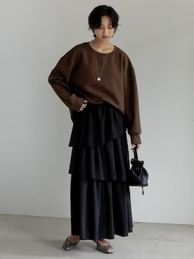 「リエディ」｜「アイテム（スウェット）」を使った、reedit_officialさん（レディース・162cm）の秋コーディネート