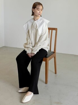 「リエディ(Re:EDIT)」｜「アイテム（スウェット）」を使った、reedit_officialさん（レディース・162cm）の秋コーディネート