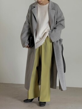 「リエディ」｜「アイテム（チェスターコート）」を使った、reedit_officialさん（レディース・162cm）の秋コーディネート