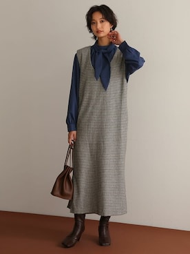 「Re:EDIT（リエディ）のアイテム（ワンピース）」を使った、reedit_officialさん（レディース・162cm）の秋コーディネート