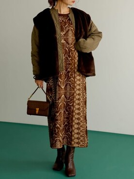 「リエディ」｜「アイテム（ダウンジャケット/コート）」を使った、reedit_officialさん（レディース・162cm）の冬コーディネート