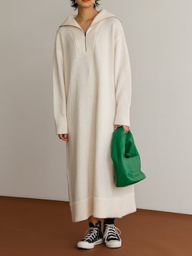 「Re:EDIT（リエディ）のアイテム（ワンピース）」を使った、reedit_officialさん（レディース・162cm）の冬コーディネート