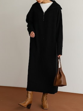 「Re:EDIT（リエディ）のアイテム（ワンピース）」を使った、reedit_officialさん（レディース・162cm）の冬コーディネート