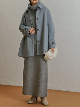 「リエディ」｜「アイテム（ステンカラーコート）」を使った、reedit_officialさん（レディース・162cm）の冬コーディネート