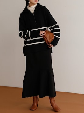 「アイテム（ショルダーバッグ、イエロー系）」を使った、reedit_officialさん（レディース・162cm）の冬コーディネート