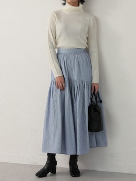 「ティアードスカート」｜reedit_officialさん（レディース・162cm）の冬コーディネート