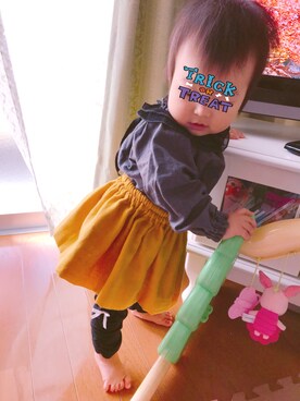 「生後11ヶ月」｜「アイテム（その他）」を使った、nonoさん（キッズ・70cm）の秋コーディネート