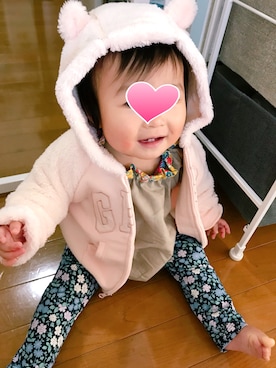 「babyGAP（babyGAP）のアイテム（その他アウター）」を使った、nonoさん（キッズ・70cm）の秋コーディネート