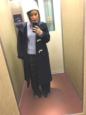 「sneakers」｜「アイテム（ダッフルコート）」を使った、narumi さん（レディース・156cm）の冬コーディネート