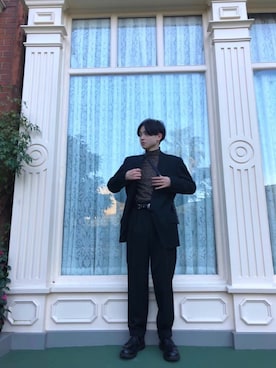 「ISSEY MIYAKE（イッセイミヤケ）のアイテム（ノーカラージャケット）」を使った、ヒ　相互さん（メンズ・165cm）の夏コーディネート