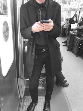 「韓国好きな人と繋がりたい」｜「アイテム（チェスターコート）」を使った、KENJIさん（メンズ・178cm）の冬コーディネート
