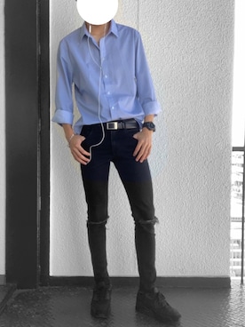 「H&M（エイチ・アンド・エム）のアイテム（ネクタイ）」を使った、KENJIさん（メンズ・181cm）の秋コーディネート