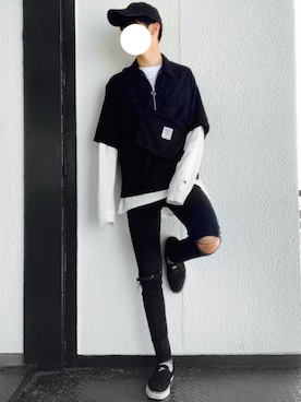 「ナイキ」｜「アイテム（スリッポン）」を使った、KENJIさん（メンズ・181cm）の秋コーディネート