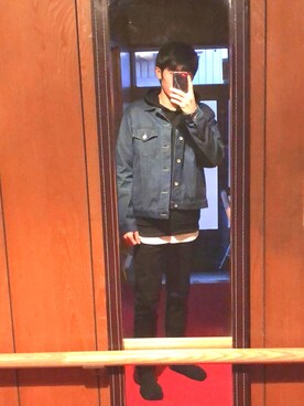 「BACK NUMBER（バックナンバー）のアイテム（デニムジャケット）」を使った、Rさん（メンズ・168cm）の冬コーディネート