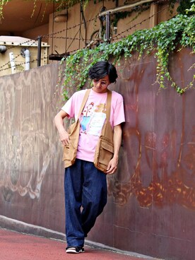 「BASISBROEK（バシスブルック）のアイテム（トップス）」を使った、yut@さん（メンズ・173cm）の夏コーディネート