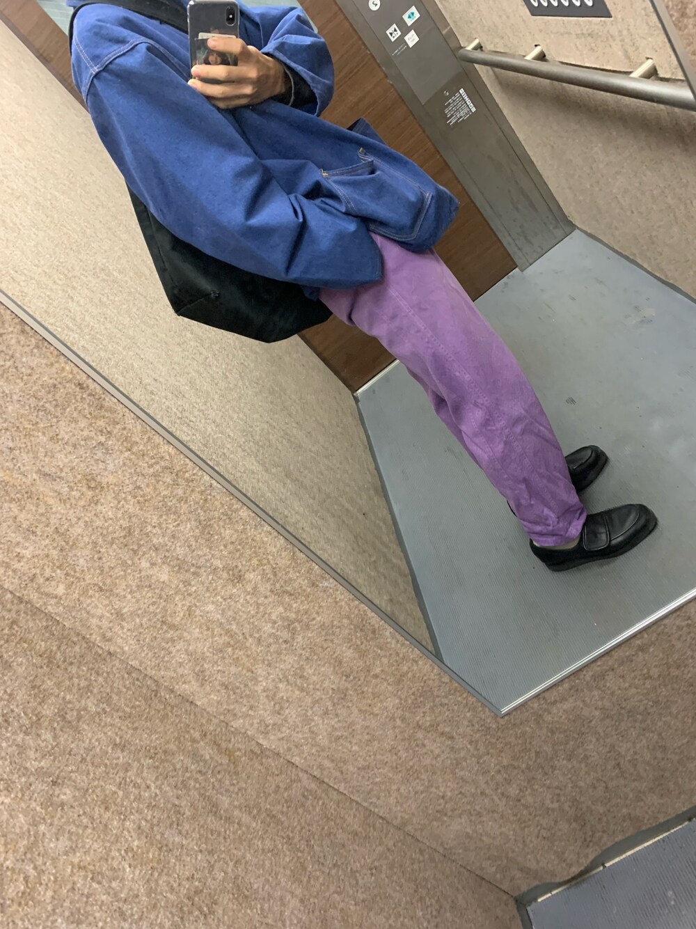 「古着、通勤コーデ」｜「古着のアイテム（パンツ、パープル系）」を使った、yut@さん（メンズ・173cm）の冬コーディネートの1枚目の写真