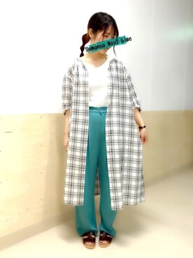 チェックシャツワンピースを使った人気ファッションコーディネート Wear