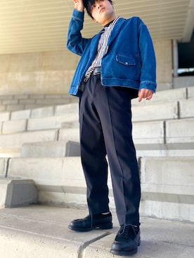 「CULLNI（クルニ）のアイテム（デニムジャケット）」を使った、のーへる(g)【相互】さん（メンズ・173cm）の冬コーディネート