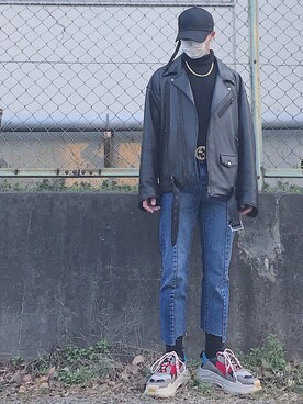 「select MOCA（セレクトモカ）のアイテム（パンツ）」を使った、1ts my lifeさん（メンズ・50cm）の冬コーディネート