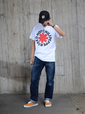 「schott（ショット）のSchott/ショット/13oz. JEANS MEDIUM FIT/13オンス　ジーンス　ミディアム　フィット（デニムパンツ）」を使った、RYOHEI  TOTOKIさん（メンズ・165cm）の春コーディネート