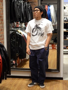 「schott（ショット）のSchott/ショット/ARMY FATIGUE PANTS/アーミー ファティーグ パンツ（その他パンツ）」を使った、RYOHEI  TOTOKIさん（メンズ・165cm）の夏コーディネート