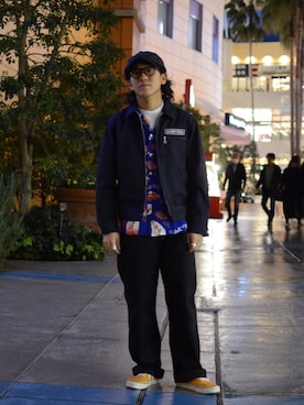 「Schott(ショット)のアイテム(シャツ/ブラウス)」を使った、RYOHEI TOTOKIさん(メンズ・165cm)の春コーディネート