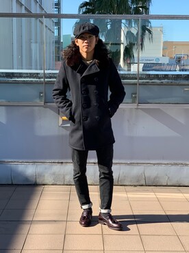 「タッセルローファー」｜「アイテム（ダウンジャケット/コート）」を使った、RYOHEI  TOTOKIさん（メンズ・165cm）の秋コーディネート