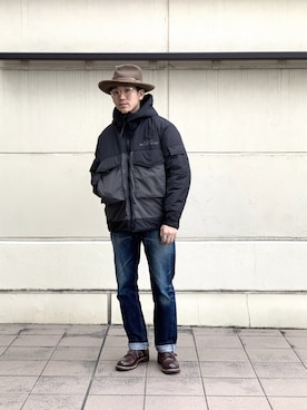 「ショット」｜「アイテム（ミリタリージャケット）」を使った、RYOHEI  TOTOKIさん（メンズ・165cm）の冬コーディネート
