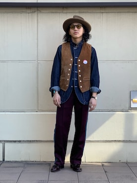 「SCHOTT」｜「アイテム（カバーオール）」を使った、RYOHEI  TOTOKIさん（メンズ・165cm）の冬コーディネート