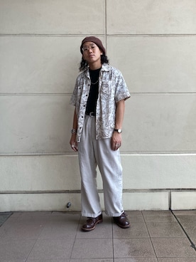 「ショット」｜「アイテム（スラックス）」を使った、RYOHEI  TOTOKIさん（メンズ・165cm）の夏コーディネート