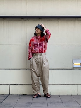 「ショット」｜「アイテム（サンダル）」を使った、RYOHEI  TOTOKIさん（メンズ・165cm）の夏コーディネート