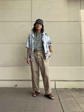 「ショット」｜「アイテム（サンダル）」を使った、RYOHEI  TOTOKIさん（メンズ・165cm）の夏コーディネート