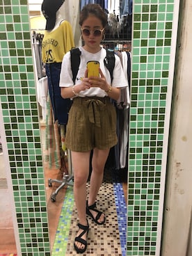 「サングラススタイル」｜「アイテム（アナログ腕時計）」を使った、なりさん（レディース・164cm）の夏コーディネート