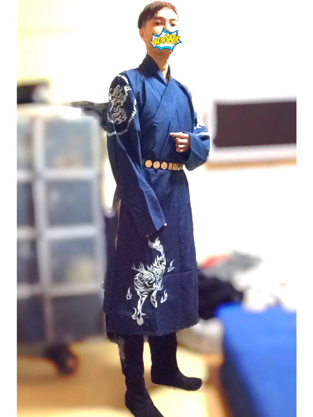 「Chinese Style」｜「重回汉唐のアイテム（その他トップス、ブルー系）」を使った、notgoodboyさん（メンズ・178cm）の冬コーディネートの1枚目の写真
