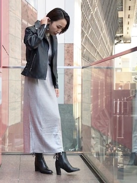 「メタリック」｜yoshimiさん（レディース・166cm）の秋コーディネート