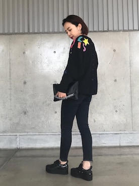 「DIESEL（ディーゼル）のアイテム（クラッチバッグ）」を使った、yoshimiさん（レディース・166cm）の秋コーディネート