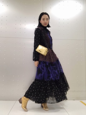 「ラブアンドピース2020」｜「アイテム（ワンピース/ドレス）」を使った、yoshimiさん（レディース・166cm）の秋コーディネート