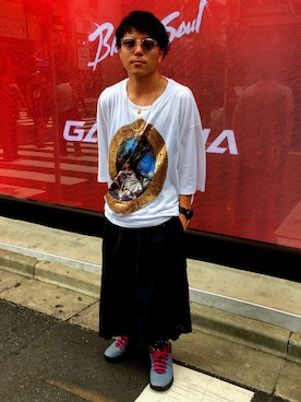 「Alexander McQueen（アレキサンダーマックイーン）のアイテム（パンツ）」を使った、～ゆういち～さん（メンズ・164cm）の夏コーディネート