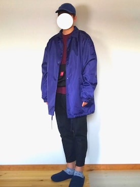 「Manhattan Portage」｜「アイテム（スラックス）」を使った、やまさん（メンズ・178cm）の春コーディネート