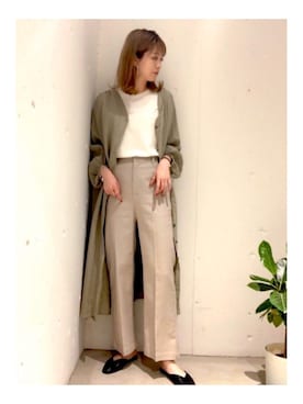 「部屋撮り」｜「アイテム（ワンピース/ドレス）」を使った、sakioさん（レディース・170cm）の春コーディネート