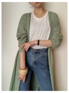 「部屋撮り」｜「アイテム（ワンピース/ドレス）」を使った、sakioさん（レディース・170cm）の春コーディネート