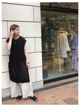 「VACANCY（ヴァカンシー）のアイテム（パンツ）」を使った、sakioさん（レディース・170cm）の夏コーディネート