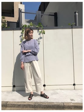 「VACANCY（ヴァカンシー）のアイテム（トップス）」を使った、sakioさん（レディース・170cm）の夏コーディネート