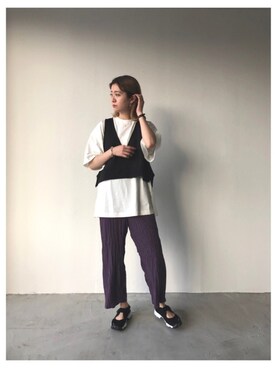 「VACANCY（ヴァカンシー）のアイテム（トップス）」を使った、sakioさん（レディース・170cm）の夏コーディネート