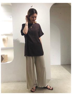 「VACANCY（ヴァカンシー）のアイテム（サンダル）」を使った、sakioさん（レディース・170cm）の夏コーディネート