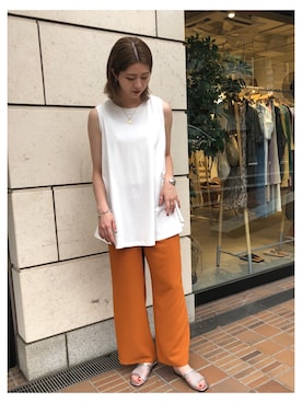 「VACANCY（ヴァカンシー）のアイテム（サンダル）」を使った、sakioさん（レディース・170cm）の夏コーディネート