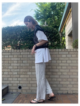 「VACANCY（ヴァカンシー）のアイテム（トップス）」を使った、sakioさん（レディース・170cm）の夏コーディネート