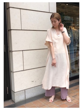 「VACANCY（ヴァカンシー）のアイテム（サンダル）」を使った、sakioさん（レディース・170cm）の夏コーディネート